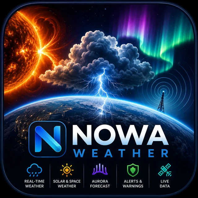 NOWA Weather — real-time weather, solar and space weather, aurora forecast, alerts and live data