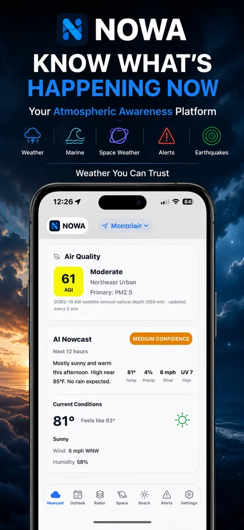 AI Nowcast with air quality and current conditions